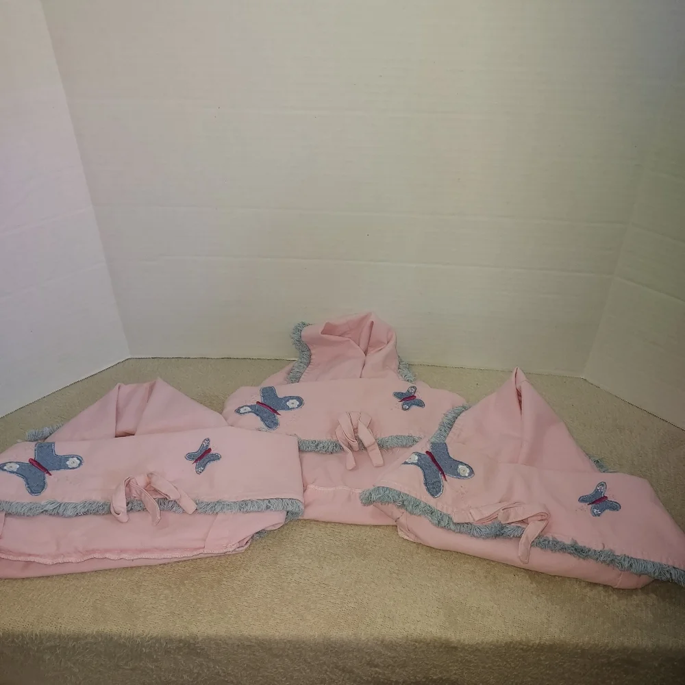 Pottery Barn Kids Sophie Pink/Blue Butterfly Basket Liners set of 3